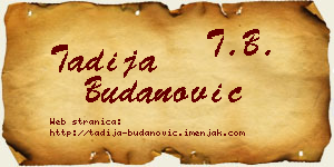 Tadija Budanović vizit kartica